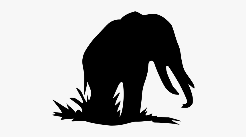 Sitting Elephant Silhouette - Animal Black And White Graphics, HD Png Download