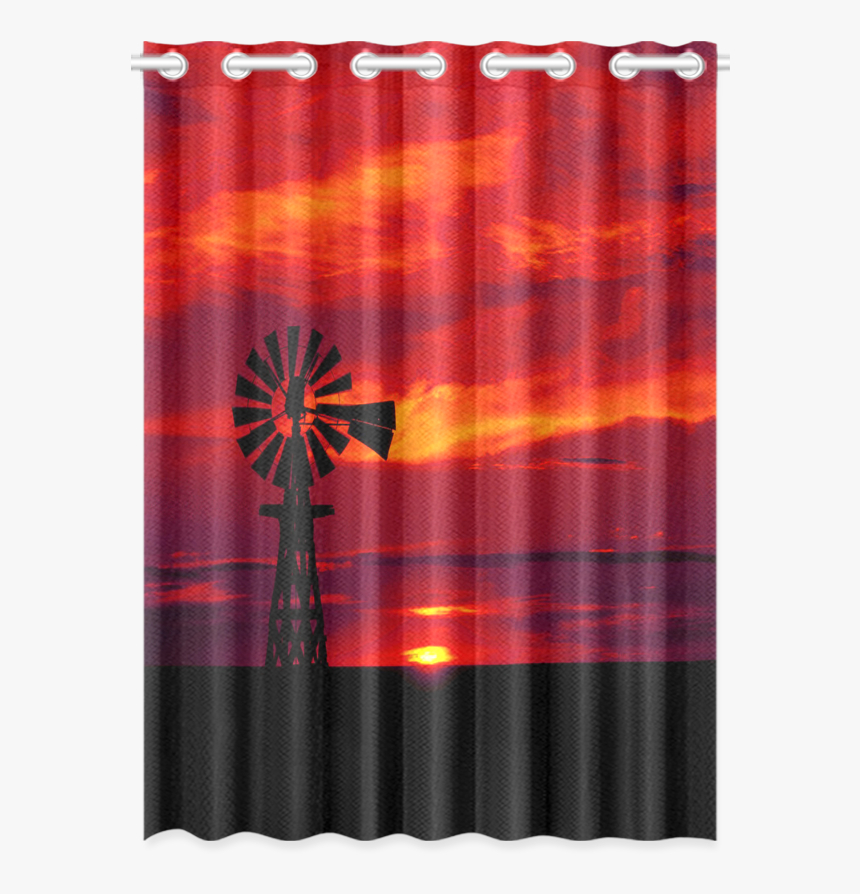 Windmill Sunset New Window Curtain - Blackout Rainbow Curtains, HD Png Download