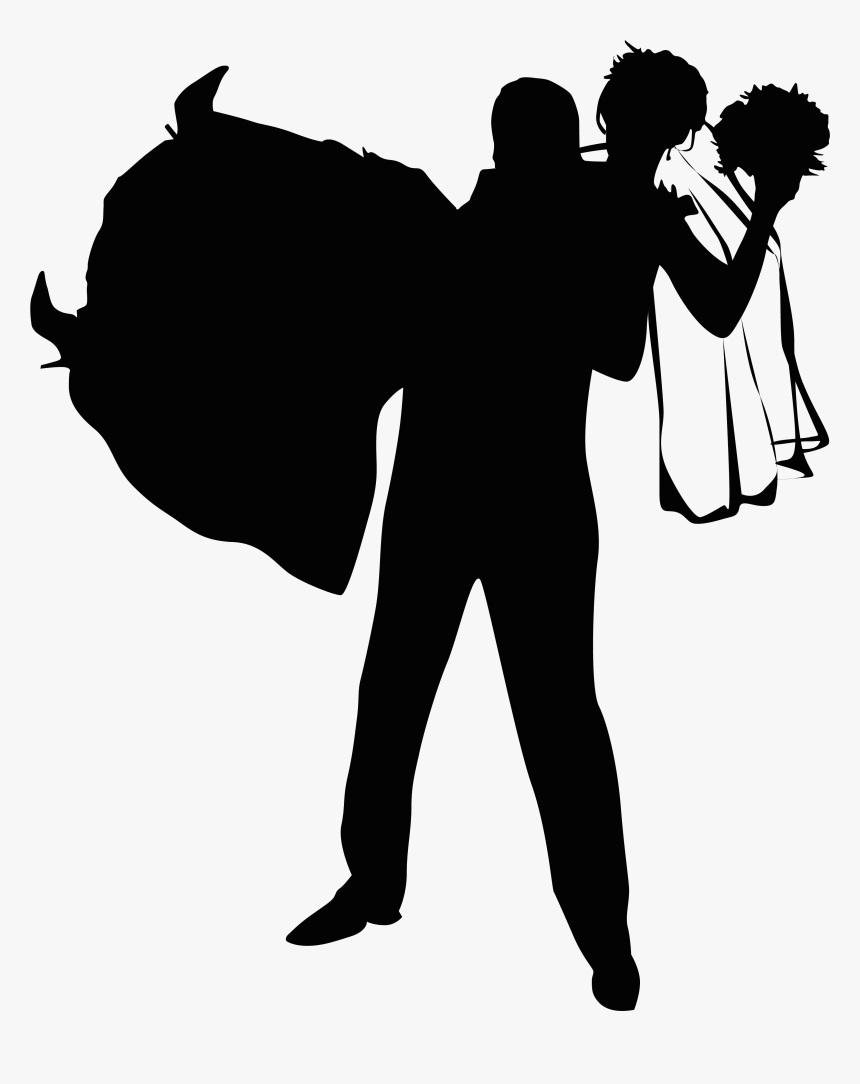 Wedding Invitation Silhouette Illustration - Wedding Couple Silhouette, HD Png Download