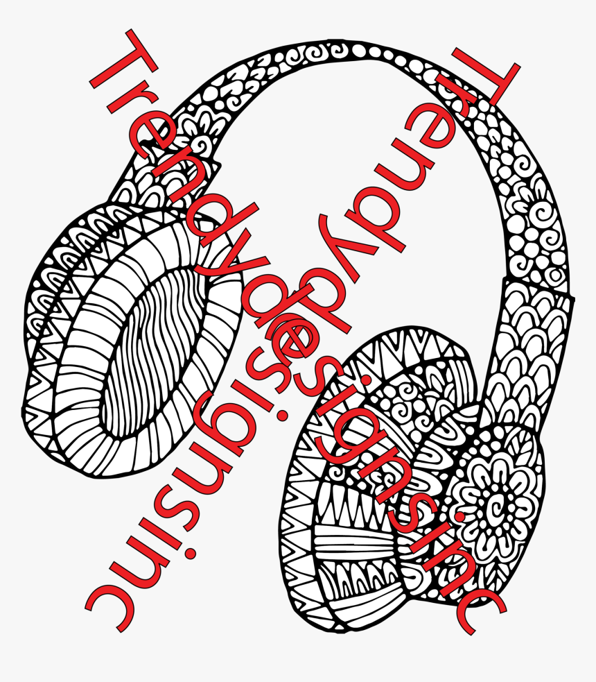 Headphones - Cool Music Coloring Pages, HD Png Download