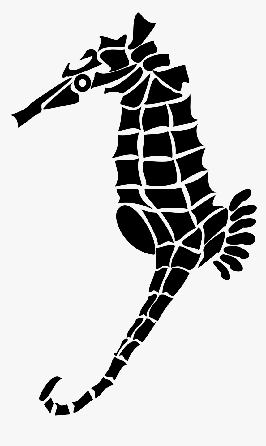 Stylized Seahorse Silhouette Clip Arts - Seahorse, HD Png Download