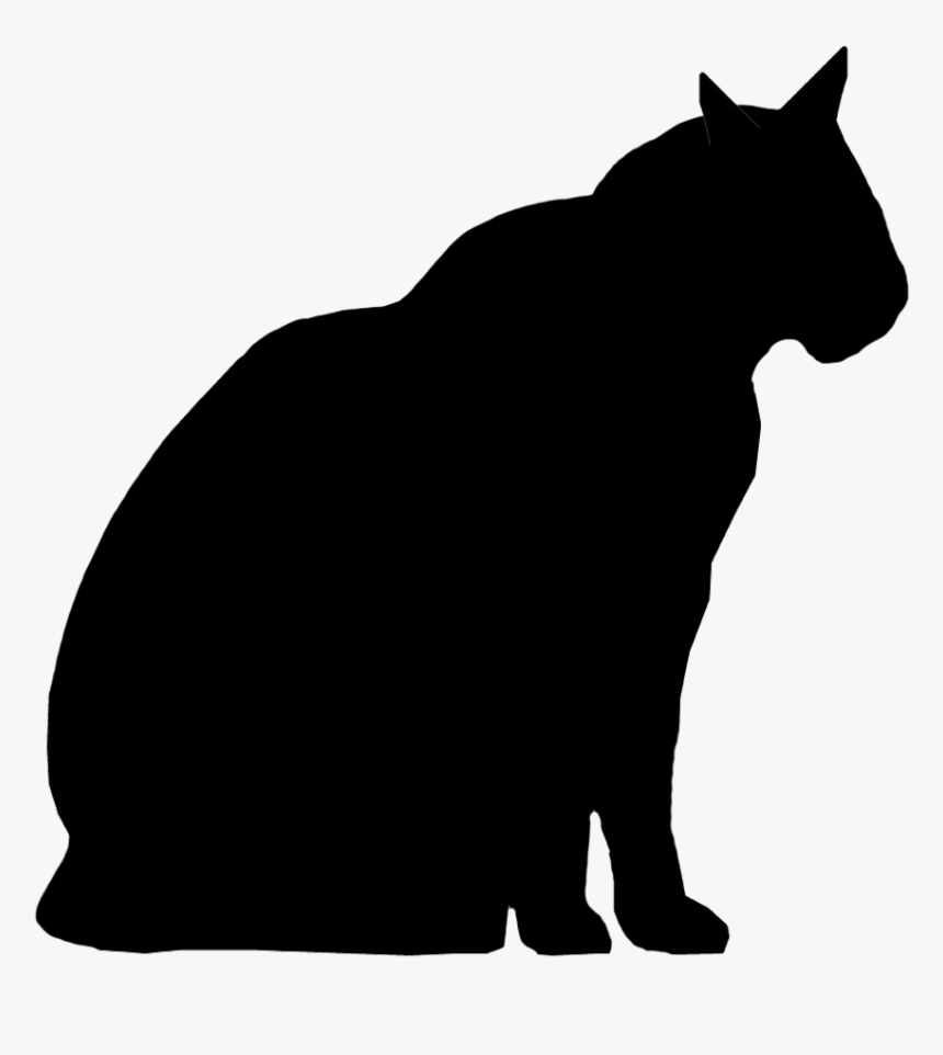 Male Cat Silhouette - Fat Cat Silhouette, HD Png Download