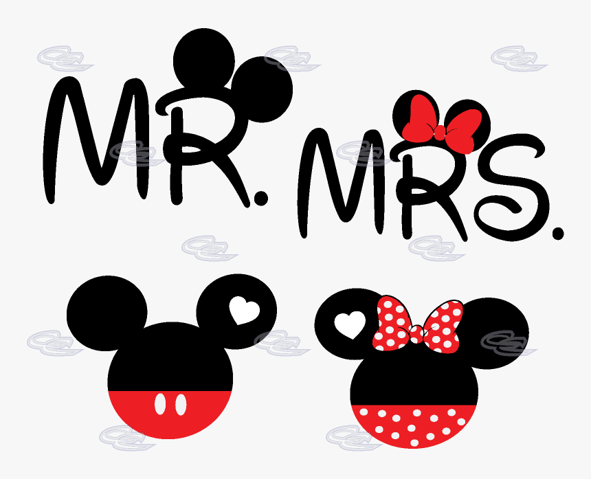 Mickey Minnie Mouse Head Mr Mrs With Big Ears - Minnie And Mickey Head, HD Png Download