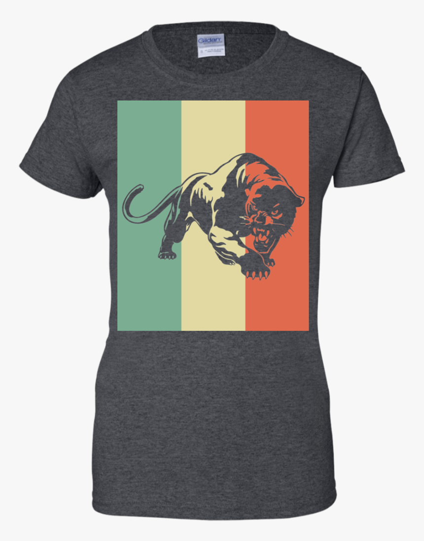 Black Panther Silhouette Retro Vintage Classic Men/women - T-shirt, HD Png Download