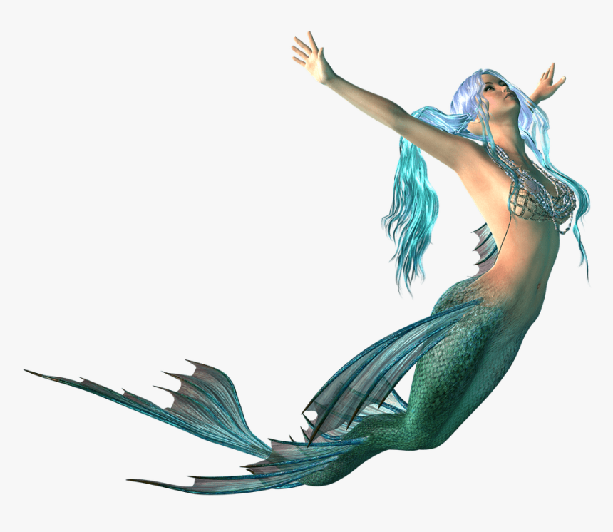 Mermaid Swimming Up Transparent Png - Mermaid Transparent Background, Png Download