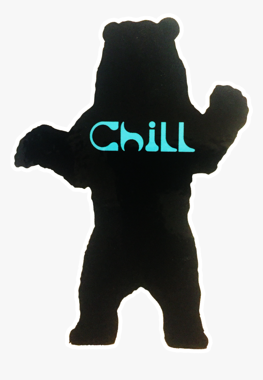 Standing Grizzly Bear Silhouette - Outline Standing Bear Silhouette, HD Png Download