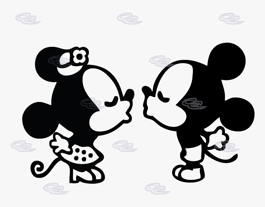 Free Mickey And Minnie Mouse Silhouette Clip Art - Mickey Mouse A Minnie, HD Png Download