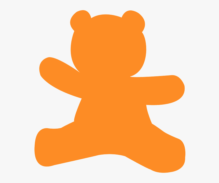 Teddy Bear Silhouette Orange, HD Png Download