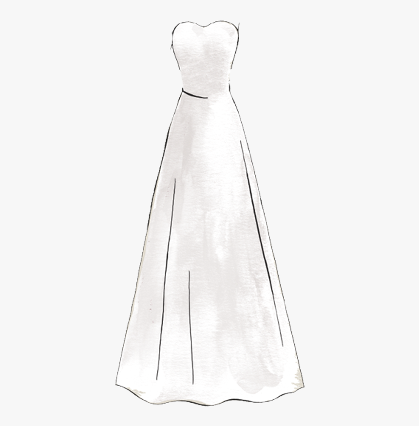 A-line Silhouette Sketch - Gown, HD Png Download