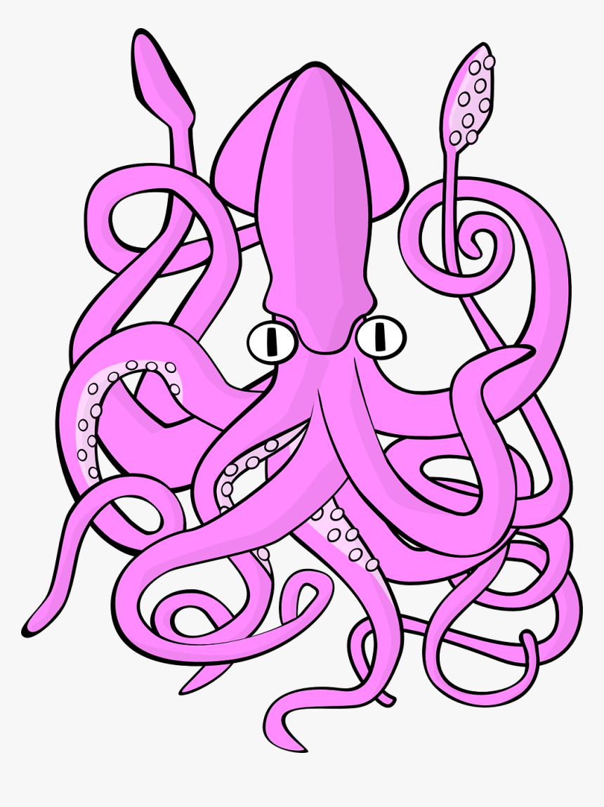 Squid Octopus Animal - Giant Squid Clipart, HD Png Download