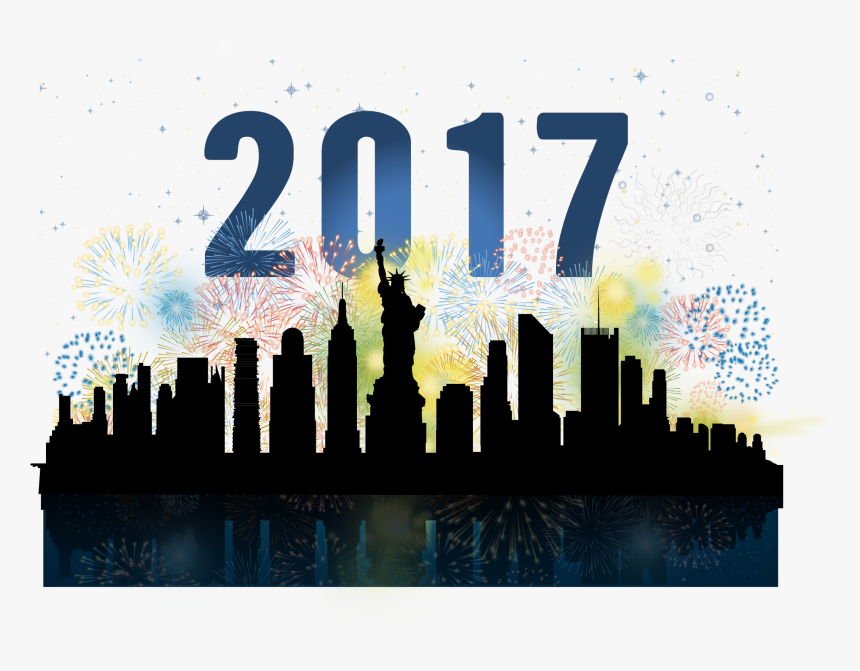 New York City Skyline Silhouette Watercolor Painting - 2015 Statue Of Liberty 5k, HD Png Download