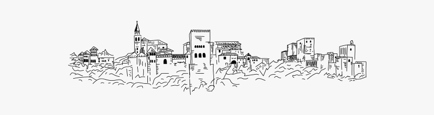 Alhambra Silhouette Skyline Phonograph Record Drawing - Travel Skyline Png, Transparent Png