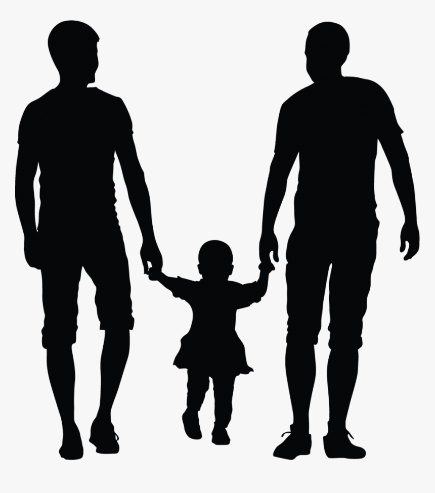 Transparent Kids Playing Silhouette Png - Lesbian Family Silhouette, Png Download