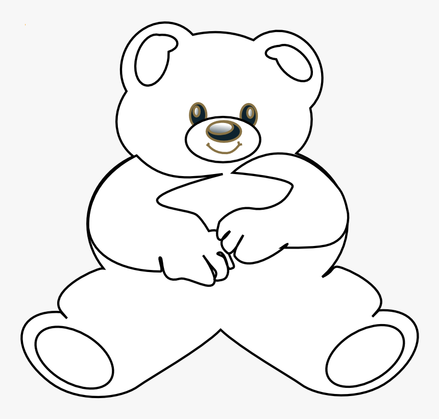 12932 3319 Bear Black White Line Teddy Bear Animal - Teddy Bear, HD Png Download