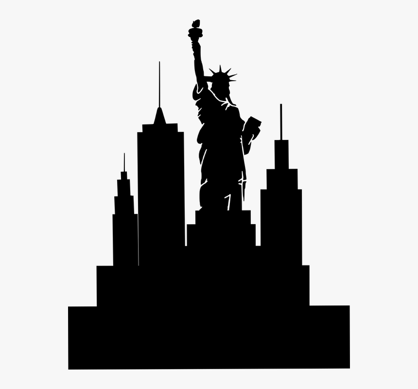 Silhouette, Usa, America, Freedom, July4th - Statue Of Liberty, HD Png Download