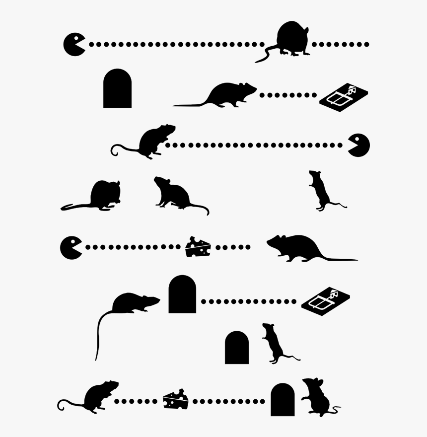 Transparent Mouse Silhouette Png - Siluetas De Gatos Y Ratones, Png Download