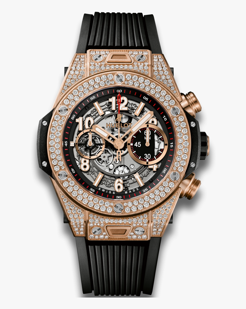 Big Bang Unico King Gold Pavé - Hublot Big Bang Unico Titanium Pave, HD Png Download