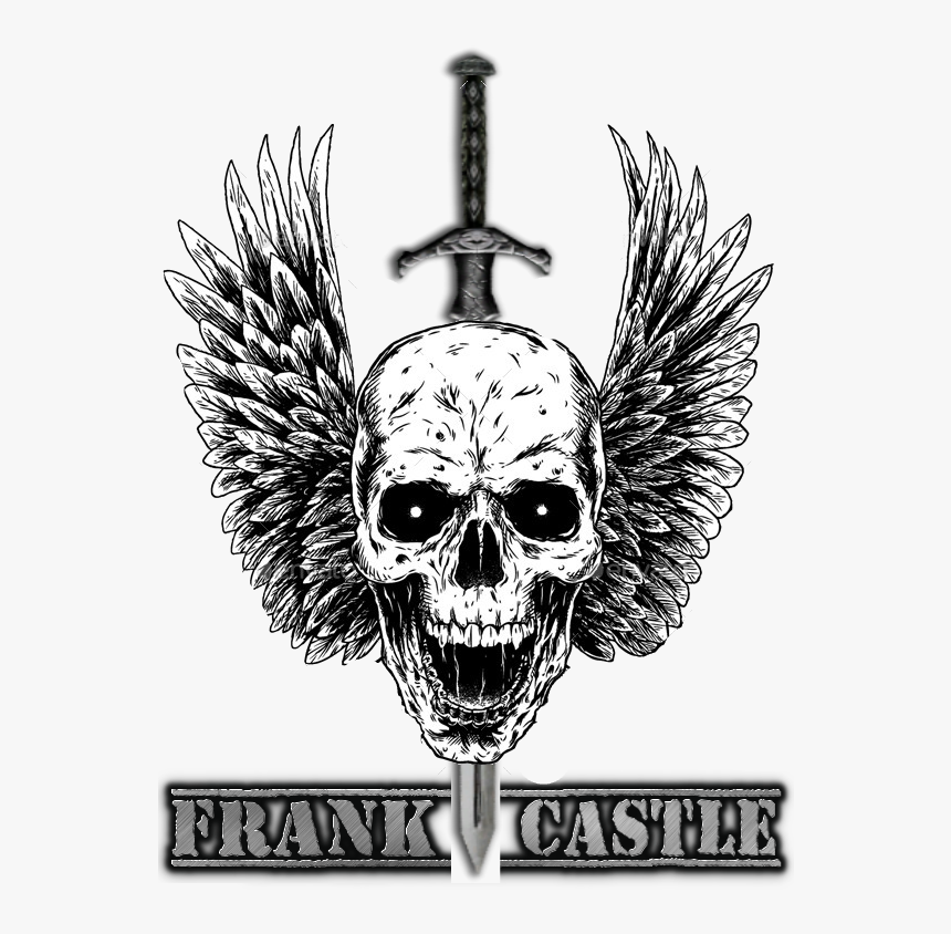 Frank The Punisher Castle - Skull And Crossbones With Wings, HD Png Download