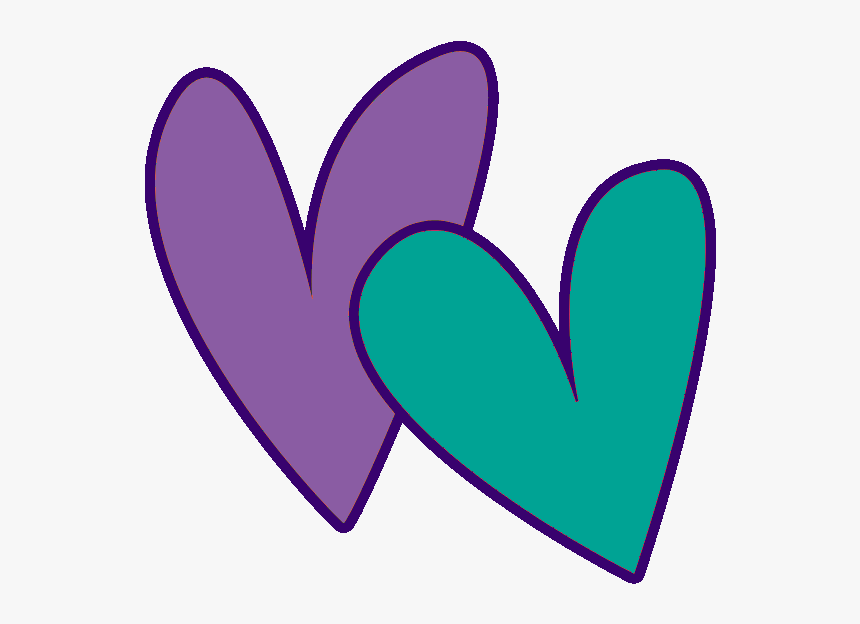 Purple And Blue Heart Clip Art - Cute Heart Clipart Png, Transparent Png