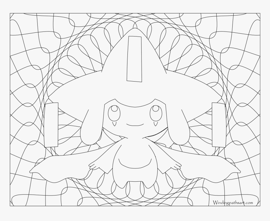 Adult Pokemon Coloring Page Jirachi Coloring Pages - Line Art, HD Png Download
