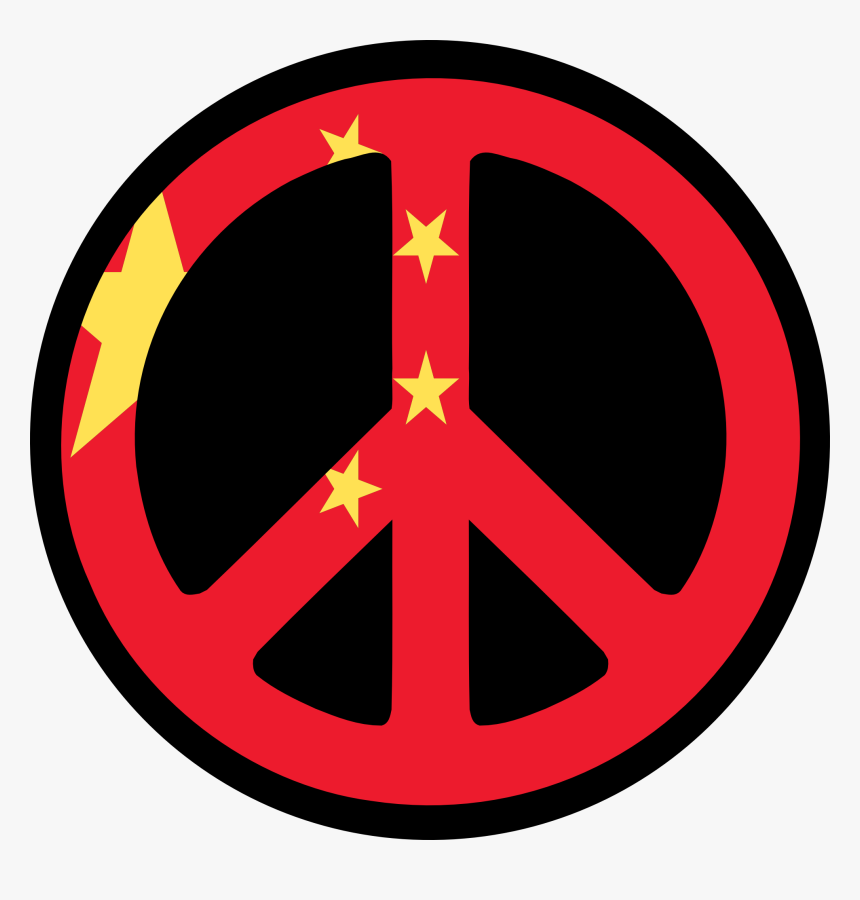 China Flag Peace Symbol Fav Chinese New Year 555px - New Peace Symbol, HD Png Download
