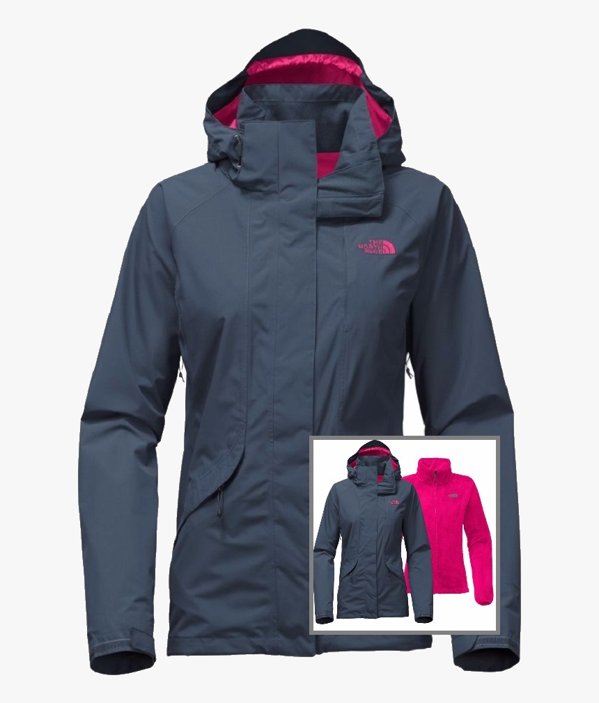 Boundary Tnf W 18 Triclimate Ski Jacket Ink Blue Inset - Hoodie, HD Png Download