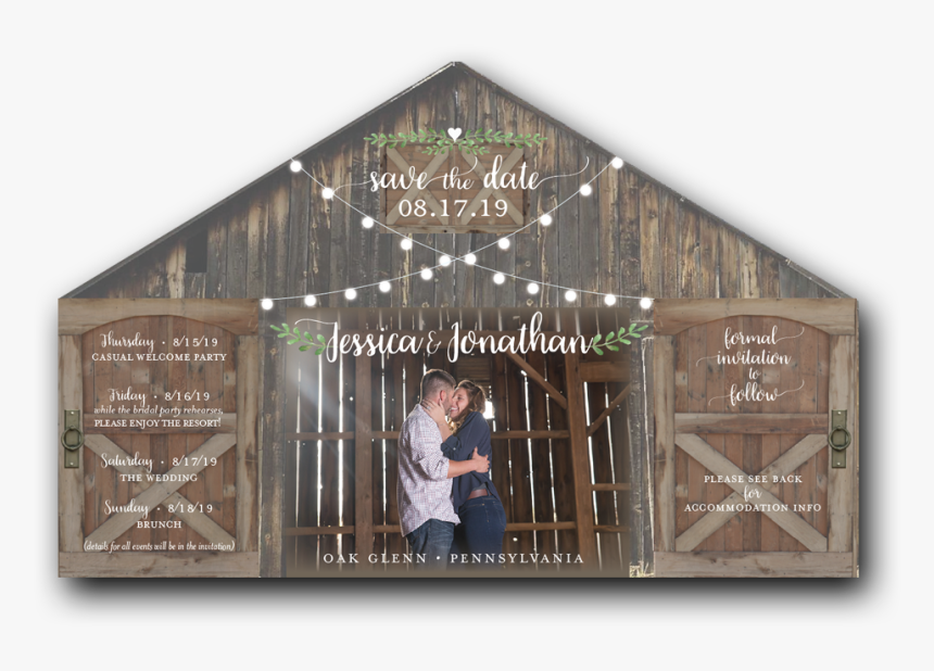 Barn Wedding Rustic Save The Date, HD Png Download