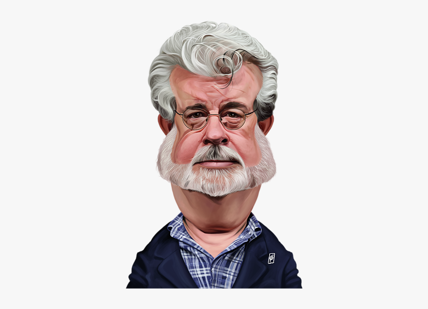 George Lucas Caricature Poster, HD Png Download