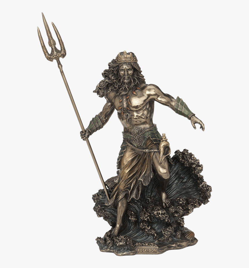 Bronze Poseidon With Trident Statue - Poseidon Statues, HD Png Download