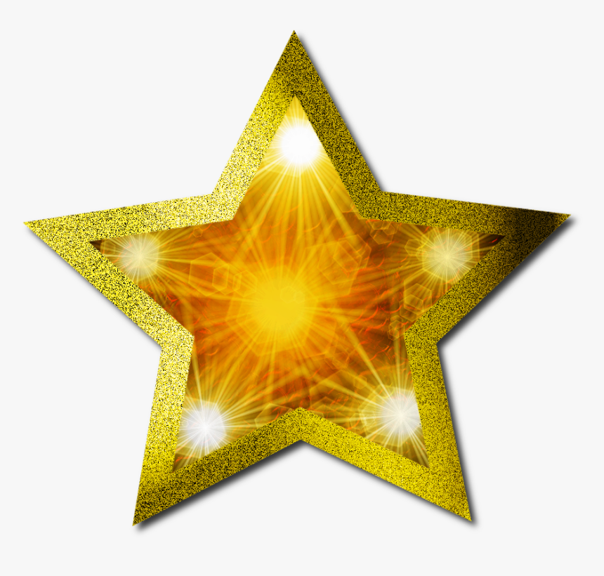 Star - Gold Christmas Star Png, Transparent Png