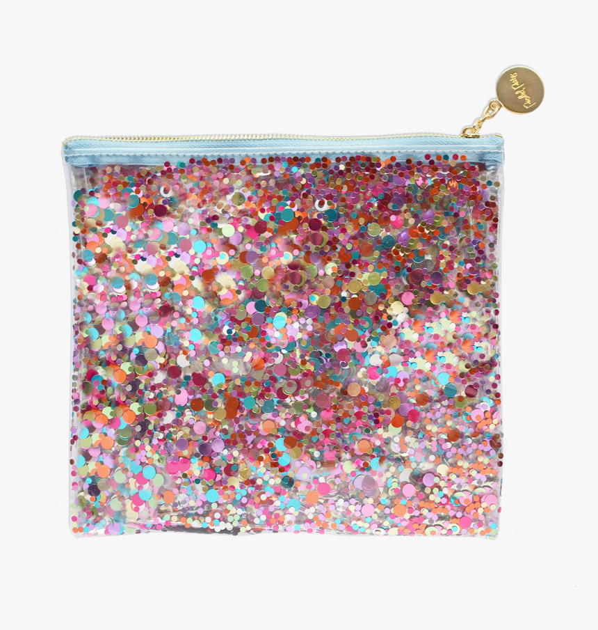 Confetti Party Pouch - Floating Glitter Pencil Pouch, HD Png Download