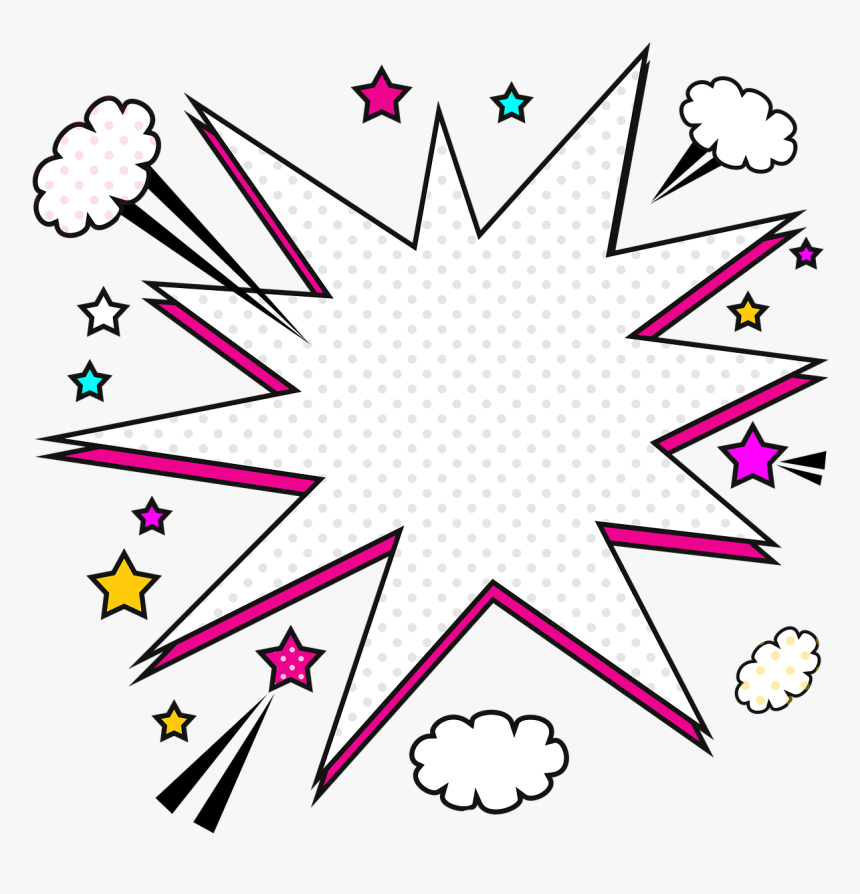 Speech Bubble, Star Shape, Retro, Comic, Blank - Комикс Пнг, HD Png Download