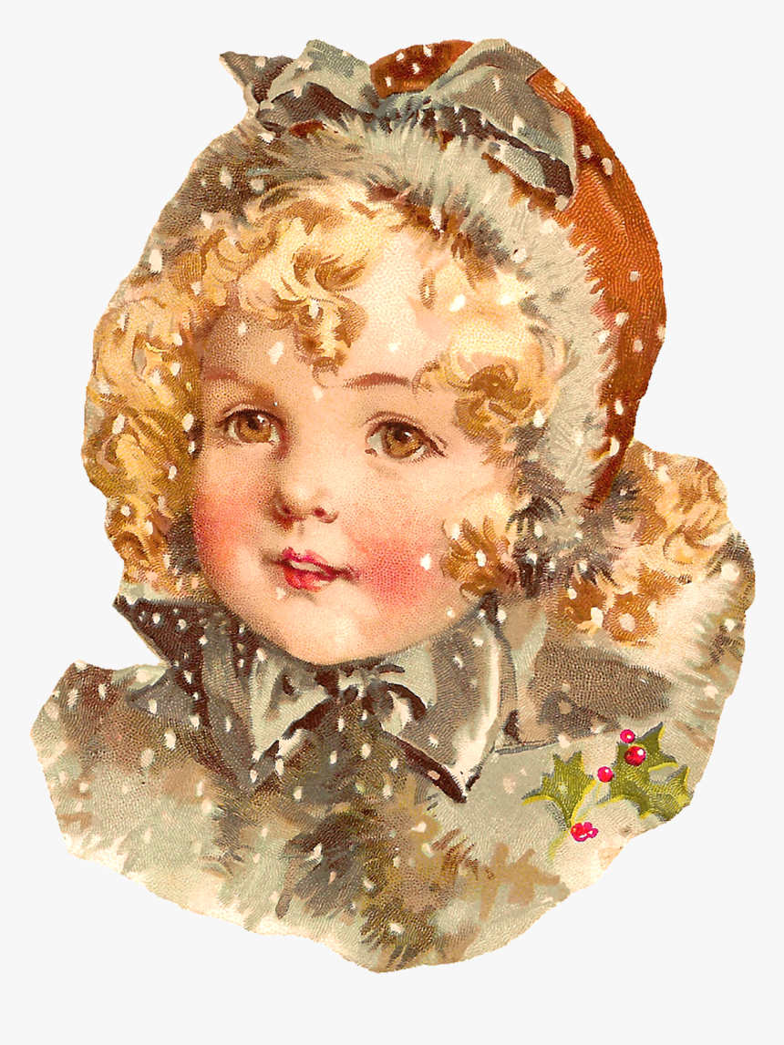 Girl Christmas Snow Image - Maud Humphrey, HD Png Download