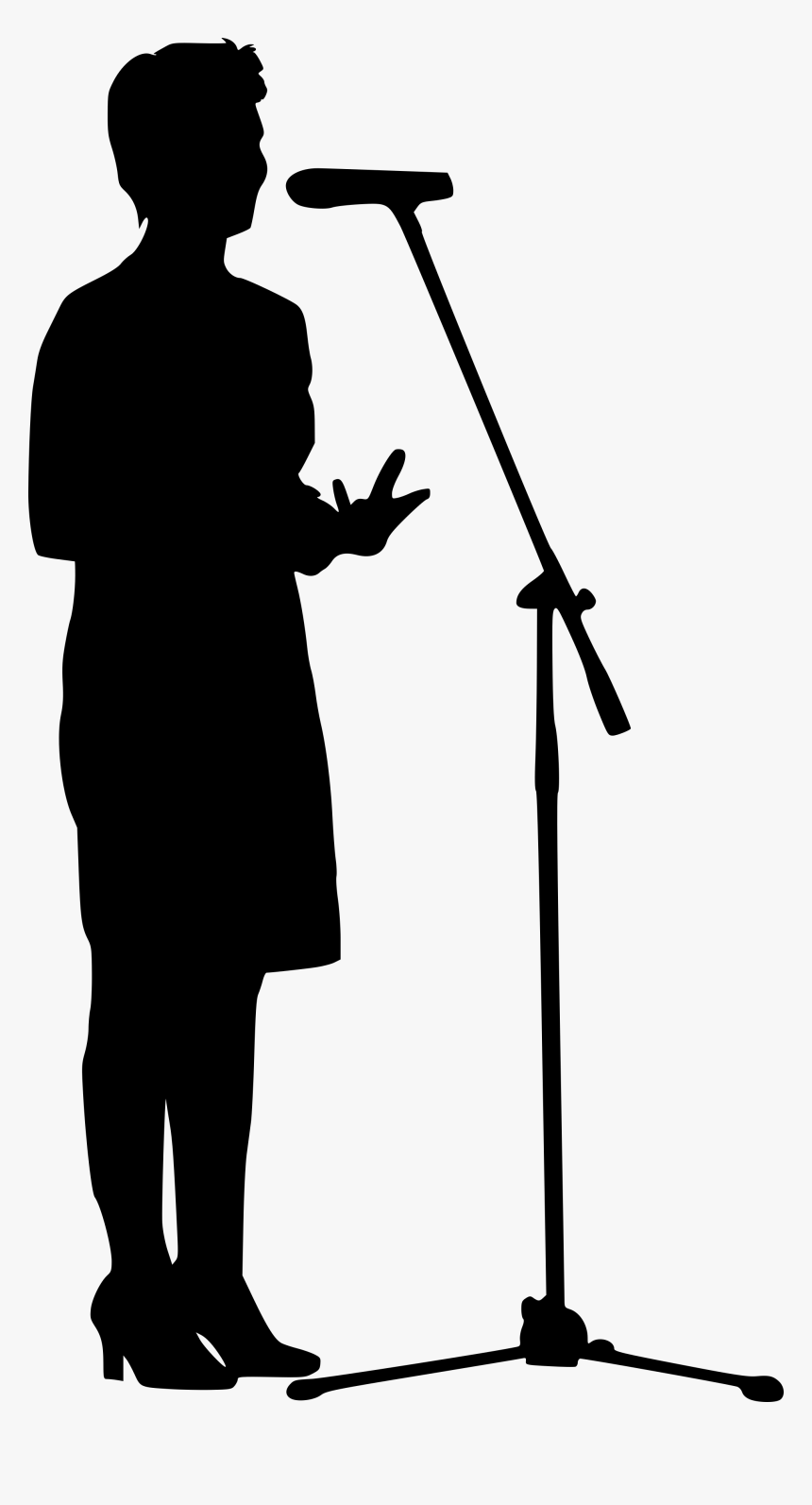 Stand Silhouette Mic Png, Transparent Png