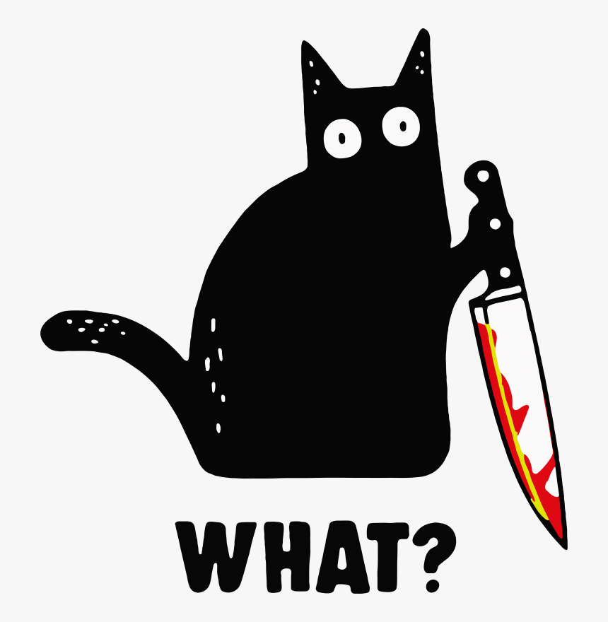 Cat With Knife Shirt, HD Png Download