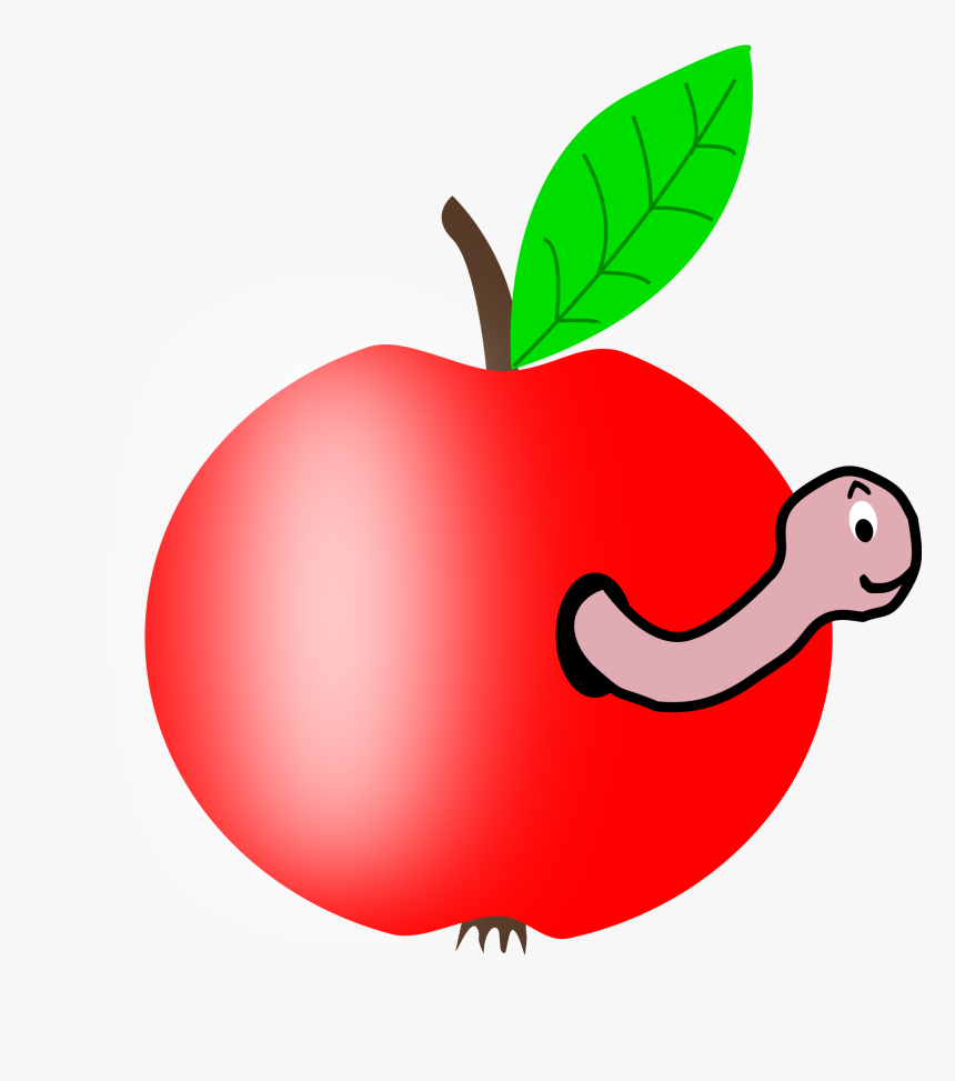 Worm In Apple - Apple With A Worm, HD Png Download