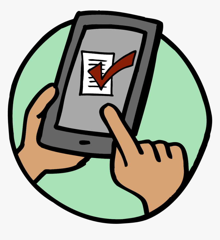 Cartoon Phone Being Held, HD Png Download