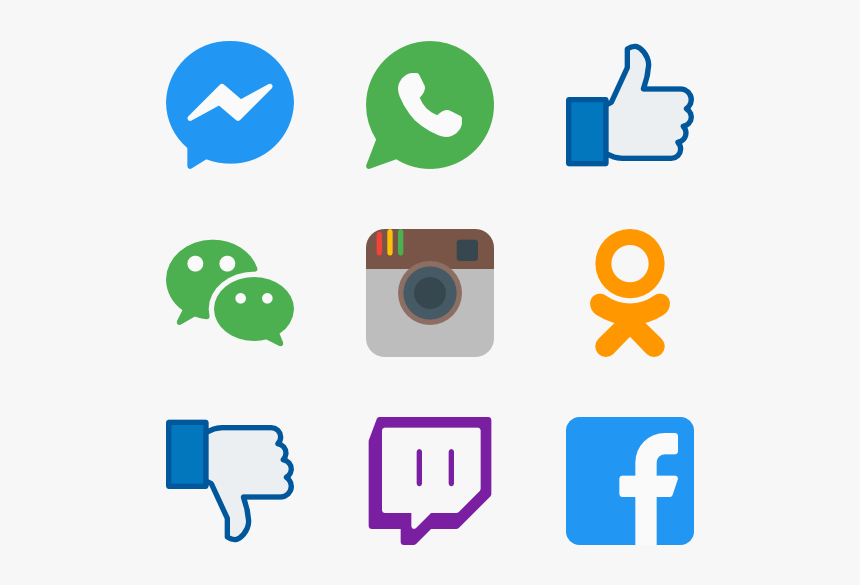 Social Media Icons - Facebook Messenger, HD Png Download