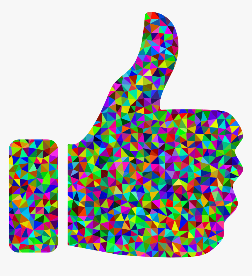 Prismatic Low Poly Thumbs Up Clip Arts - Thumbs Up Emoji Art, HD Png Download