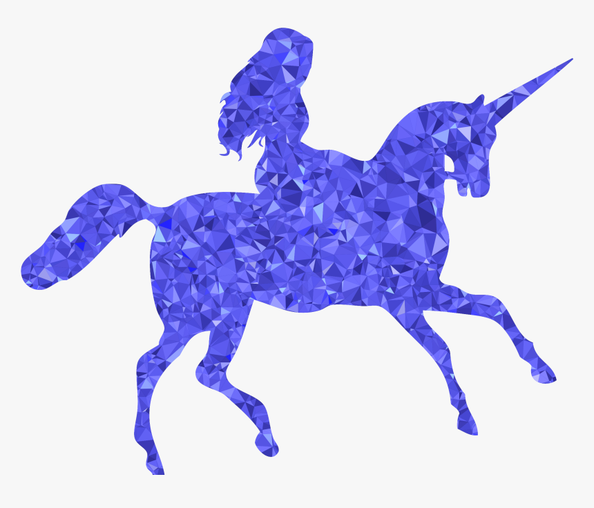 Sapphire Woman Riding Unicorn Clip Arts - Girl Riding A Unicorn, HD Png Download