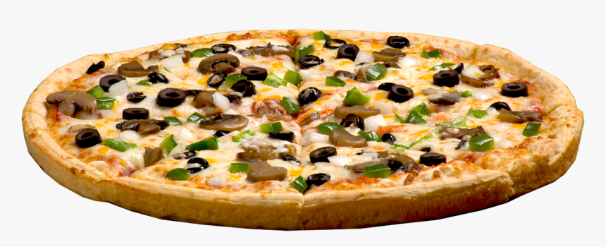 Green And Black Olive Pizza, HD Png Download