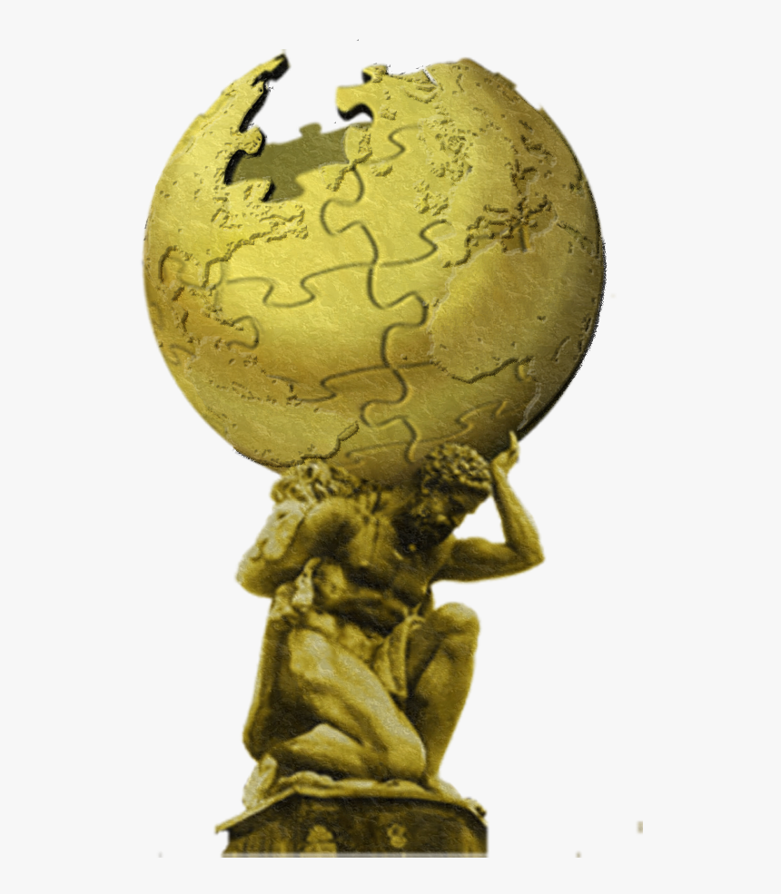 Atlas With Wikified Globe - Atlas Greek Mythology Png, Transparent Png
