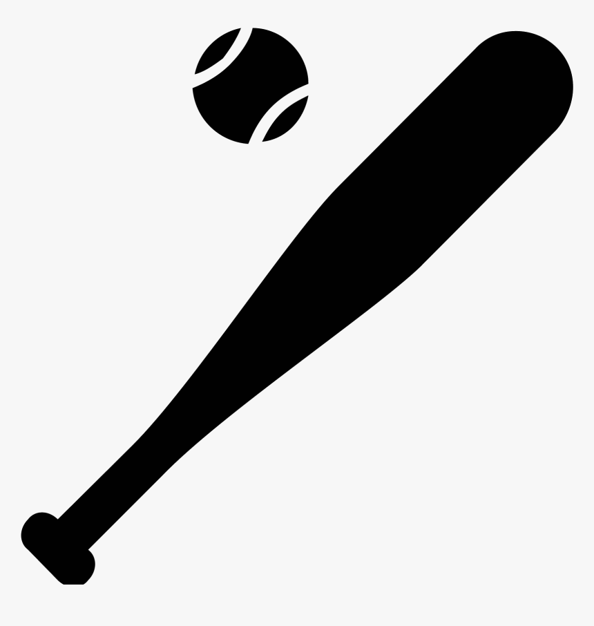 It S An Image Of A Baseball And Bat - Black Bat Baseball Clipart, HD Png Download