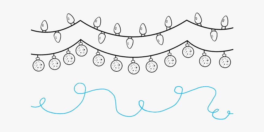 How To Draw Christmas Lights - Christmas Lights To Draw, HD Png Download