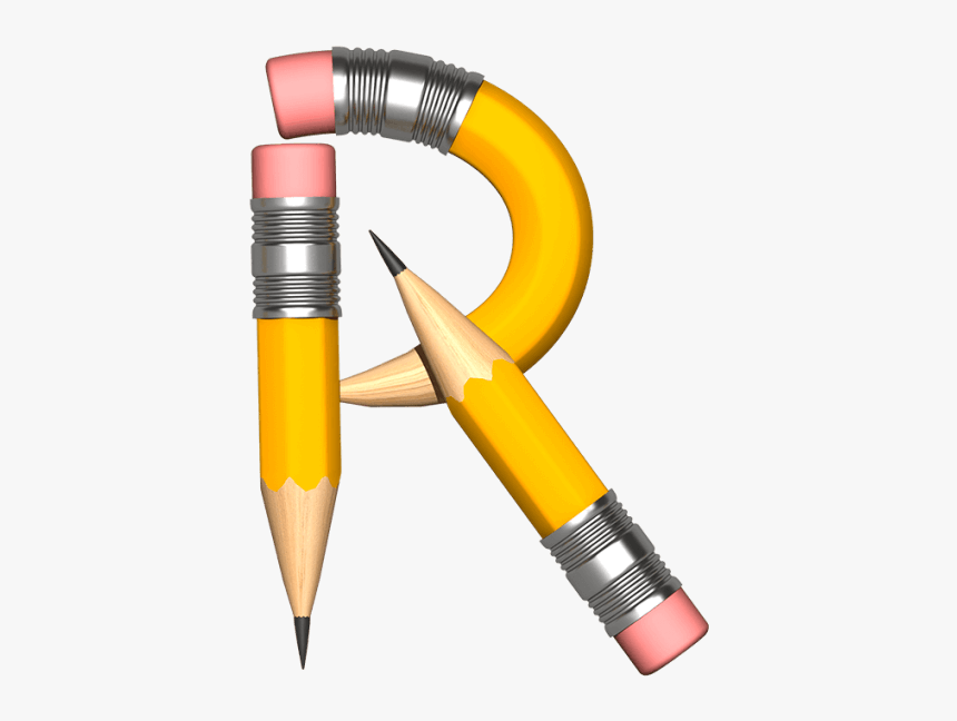 Letter R With Pencil, HD Png Download