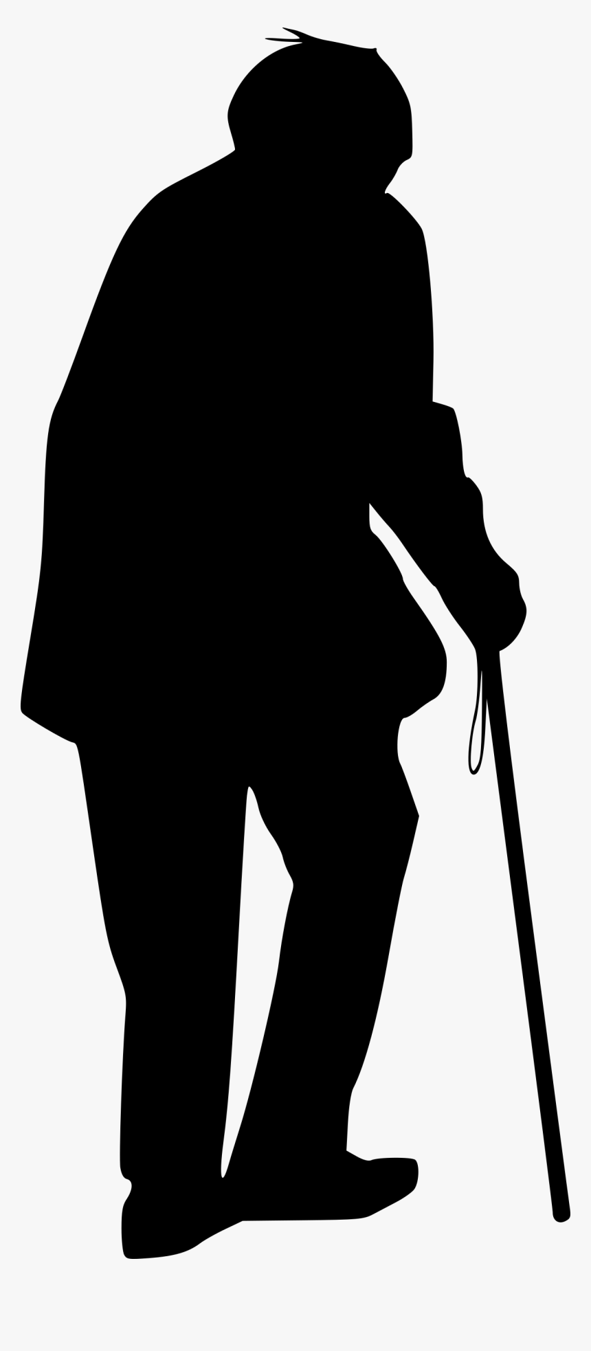 Old Man Silhouette Png, Transparent Png