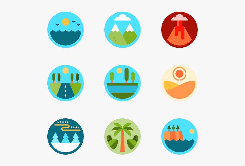 Clip Art Icons Free Landscapes - Landscapes Icons, HD Png Download
