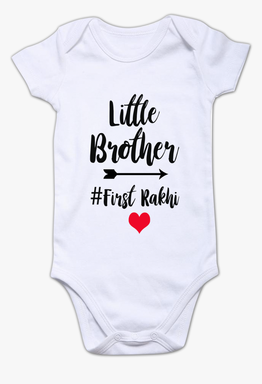 Funcart Little Brother, First Rakhi Baby Romper 
 Title - חולצות יומולדת לאבא, HD Png Download