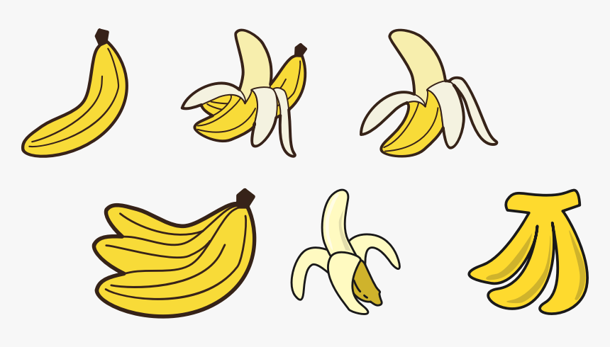 Transparent Bananas Png - Banana Drawing, Png Download