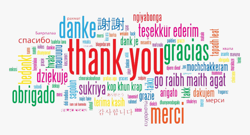 A Photo Of The Words Thank You In Many Different Languages - Thank You In 1000 Languages, HD Png Download